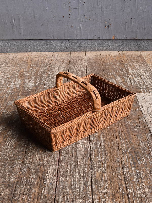 イギリス アンティーク バスケット 籐かご ガーデニング 12689