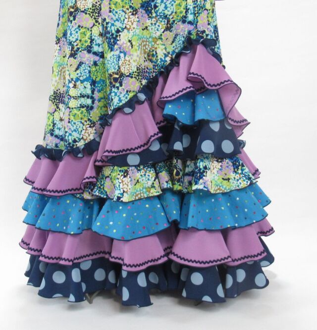 フラメンコ衣装 黄緑ツーピース