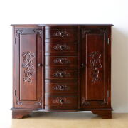 キャビネット ガラス アンティーク クラシック 木製 天然木 ナラ材 扉