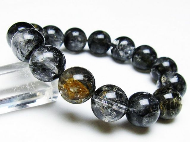 パワーストーン 天然石 ブラックエレスチャルクォーツ 骸骨水晶