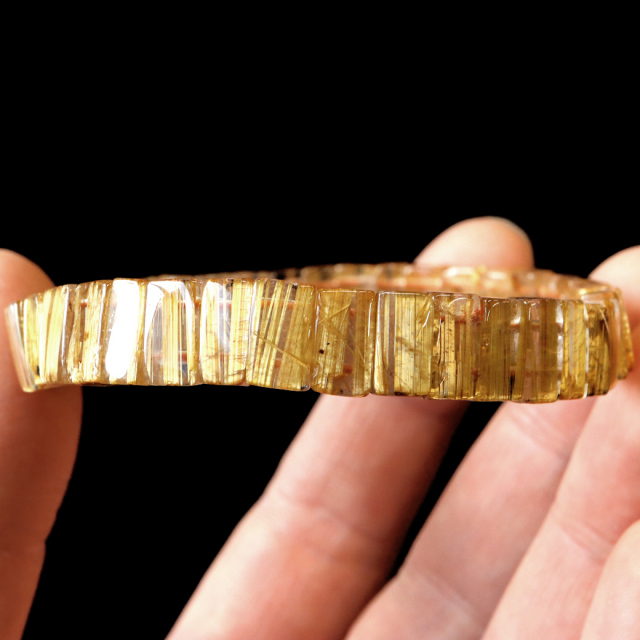 タイチン ルチルクォーツ AAAAA 1点物 バングル ブレスレット 金針