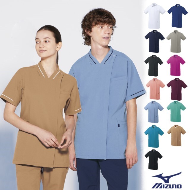 MZ-0500 チトセ ミズノ ナースウェア スクラブ 男女兼用 半袖 フロント