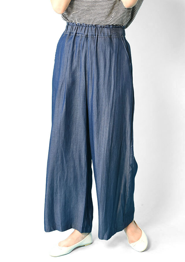 テンセルデニムイージーワイドパンツ