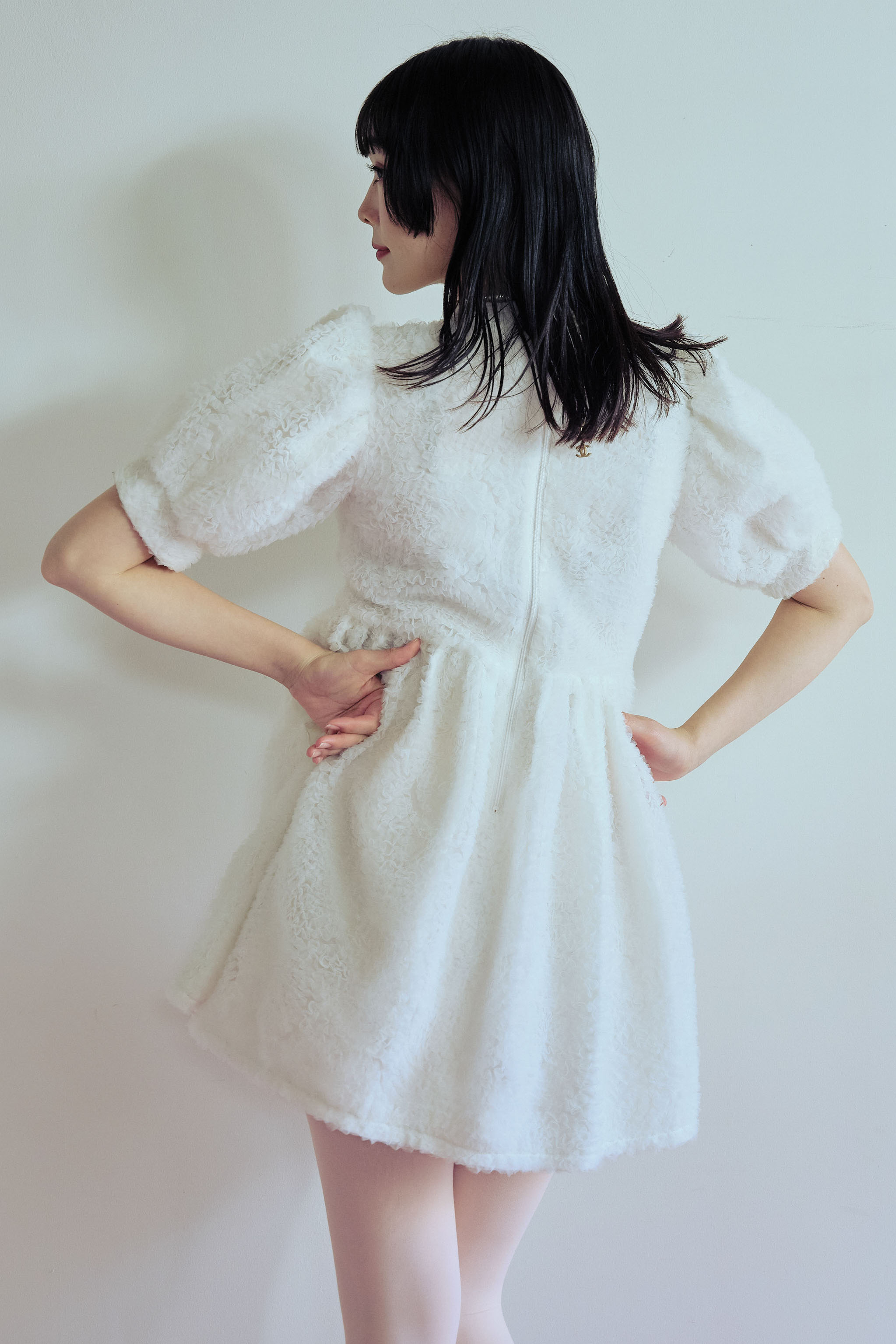 HONEY MI HONEY｜tulle puff sleeve tunic one-piece