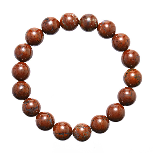 ブレスレット 佐渡赤玉石 （新潟県産） 12mm 18玉 No.29 《証明書付