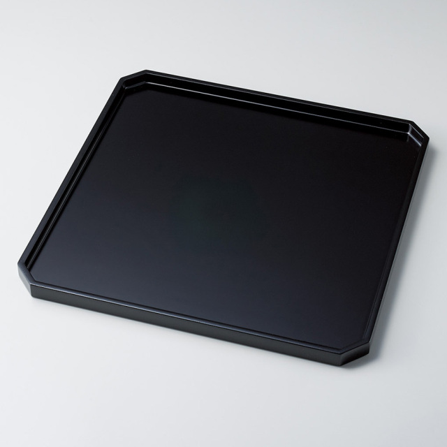 卓上膳 10.5 角切 溜/黒 木製 漆塗り 12-08401 漆器の井助