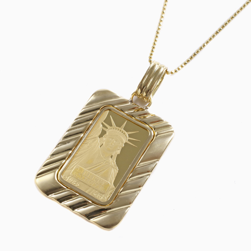 送料無料】スイス製 純金/K24 インゴット/金貨/コイン リバティ 自由の