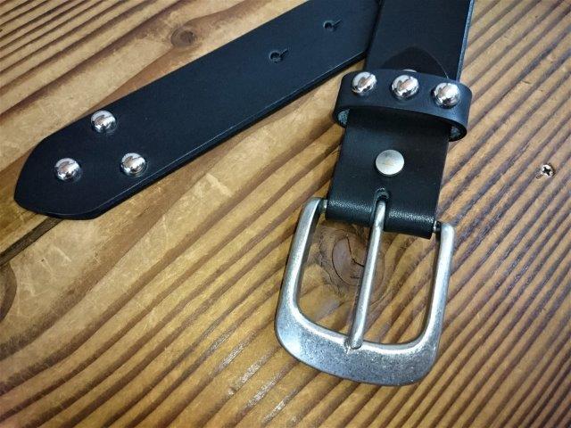 栃木レザーベルト 剣先＆ループポイントスタッズ 【ベルト＆スタッズ