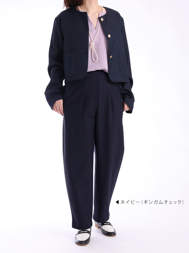 P2＜ピーツー＞】裏起毛ソフトカーブパンツ＜股下72cm＞【日本製】