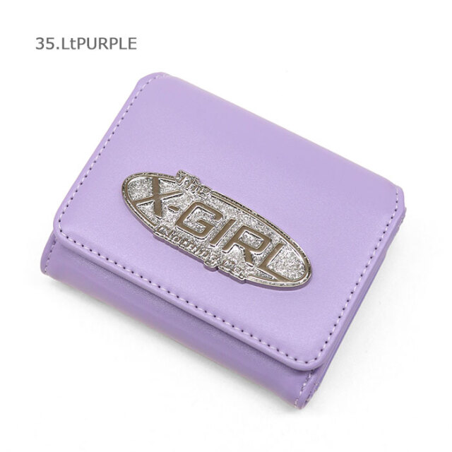 X-girl エックスガール SILVER GLITTER OVAL LOGO BUCKLE MINI WALLET