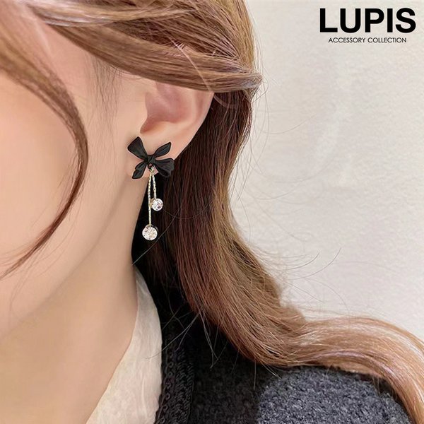 ブラックリボンピアス - ピアスを激安で通販販売 | プチプラ