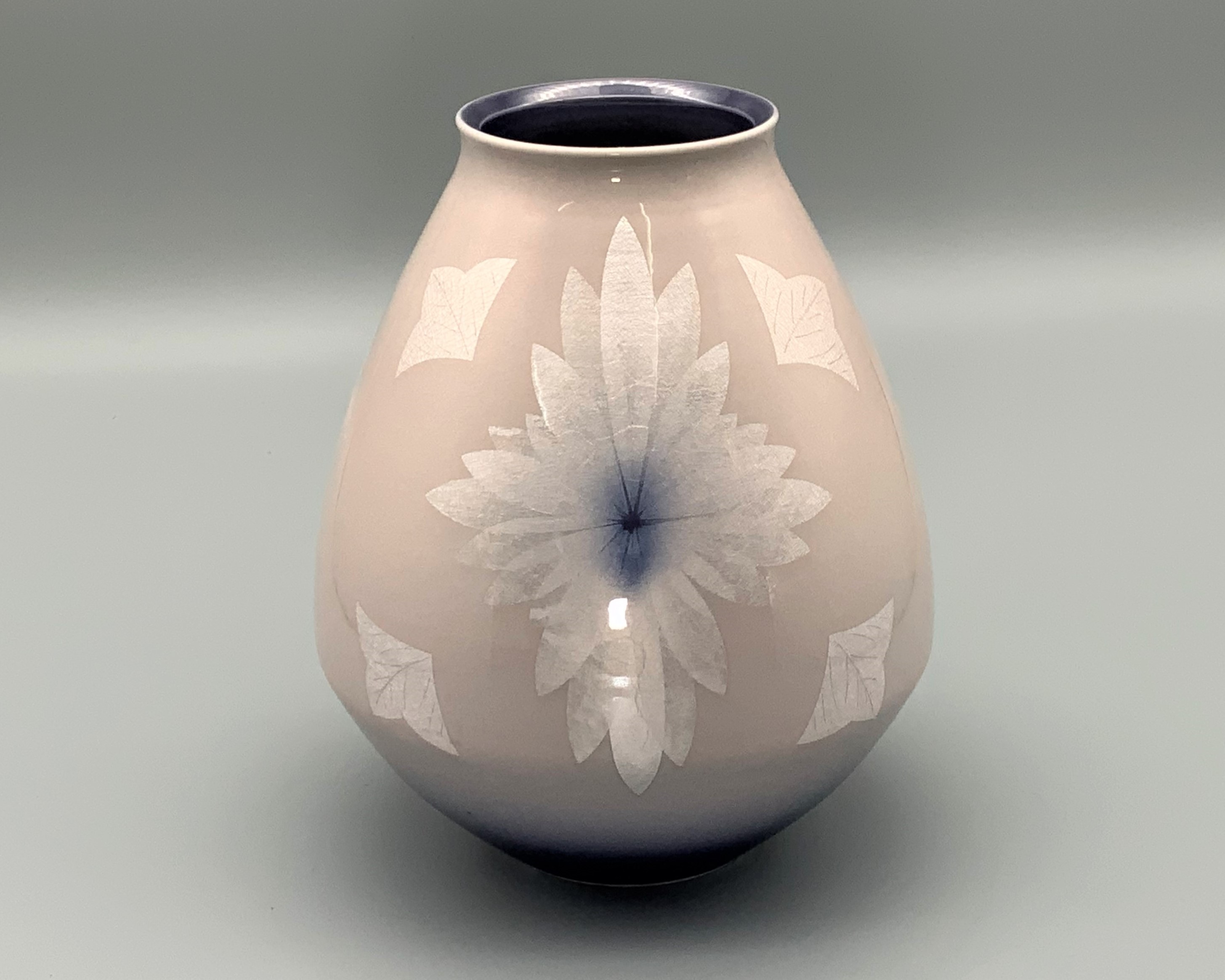 Yuki_Tanaka BK213 薩摩焼 金彩色絵 郡鶴雲文 花瓶 Yuki_Tanaka BK213