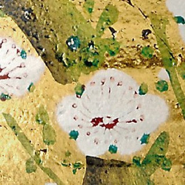 九谷焼高級ギフト ご贈答品 御祝い九谷焼抹茶碗 金箔梅 山田登陽志