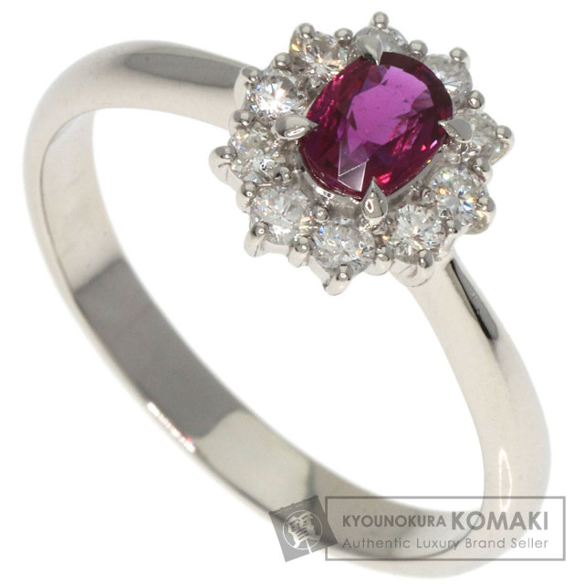 0.6ct ルビー ダイヤモンド リング・指輪 プラチナPT900 5.7g ユニ