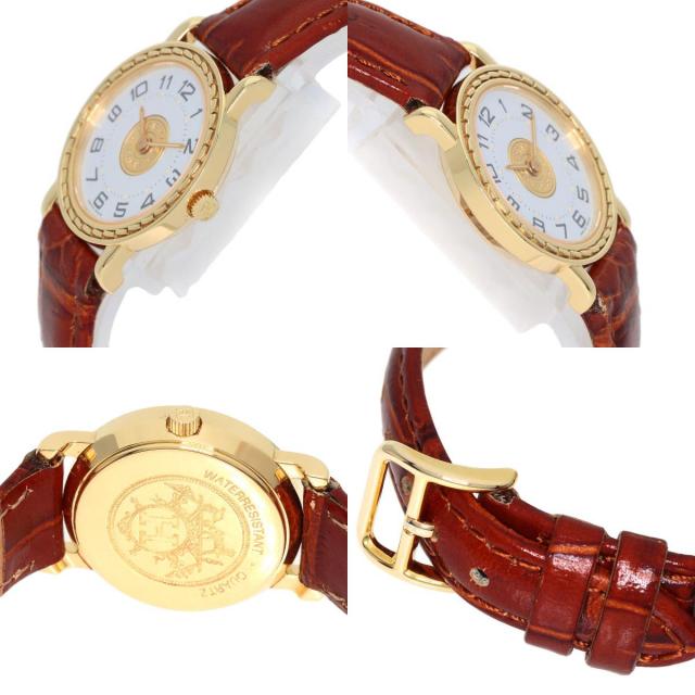 HERMES エルメス セリエ 腕時計 K18イエローゴールド/革 レディース