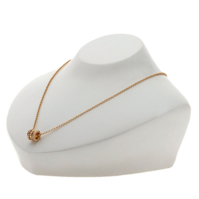 CELINE セリーヌ ロゴ ダイヤモンド ネックレス K18ピンクゴールド