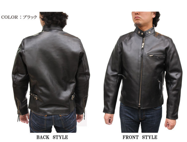 牛革 シングルライダースジャケット メンズ ブラック XS/S/M/L/LL/3L