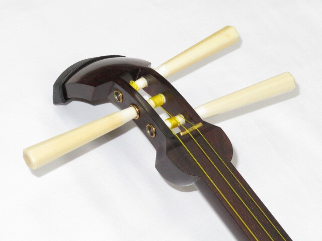 リニューアル中古三味線 紅木 長唄 象牙糸巻き 丸打ち胴 5468