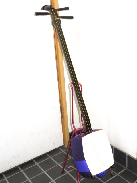 紅木 長唄 黒檀糸巻き 両面四つ皮 丸打ち胴 6255胴 5468