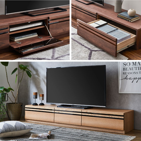 テレビボード 幅200cm】 ローボード ロータイプ 200センチ 収納 木目調