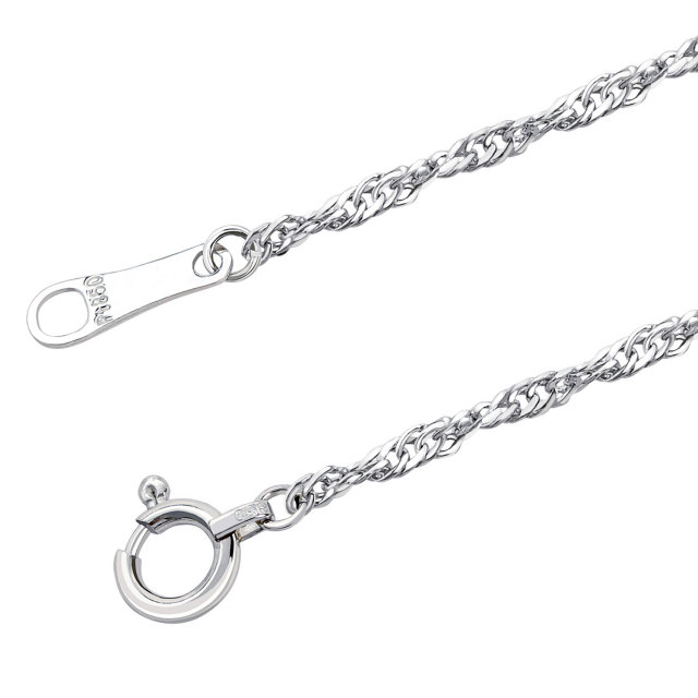 ネックレス チェーン スクリュー 幅 2mm pt850 プラチナ 約 4.76g 長さ