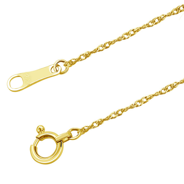 ネックレス チェーン スクリュー 幅 1mm ゴールド 18金 K18 約 1.54g