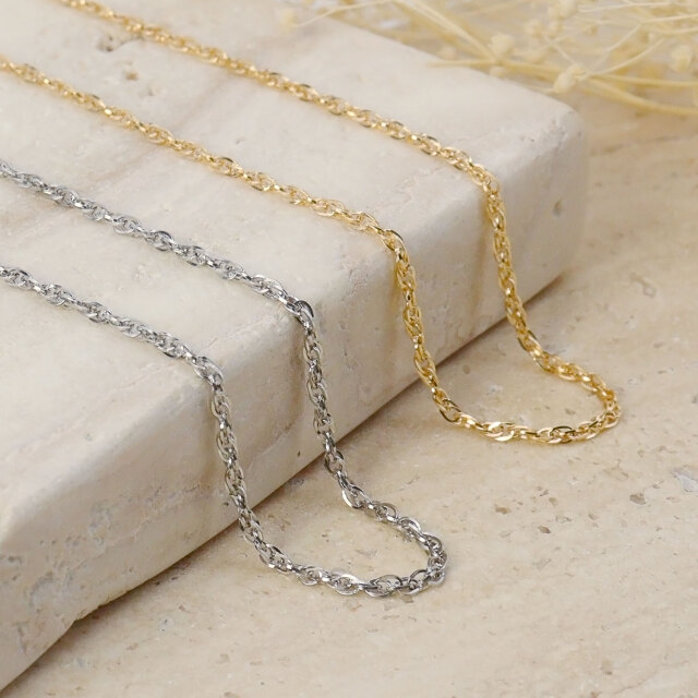 プラチナ チェーン ネックレス pt850 縄角線 幅 1.4mm 約 3.6g 最長