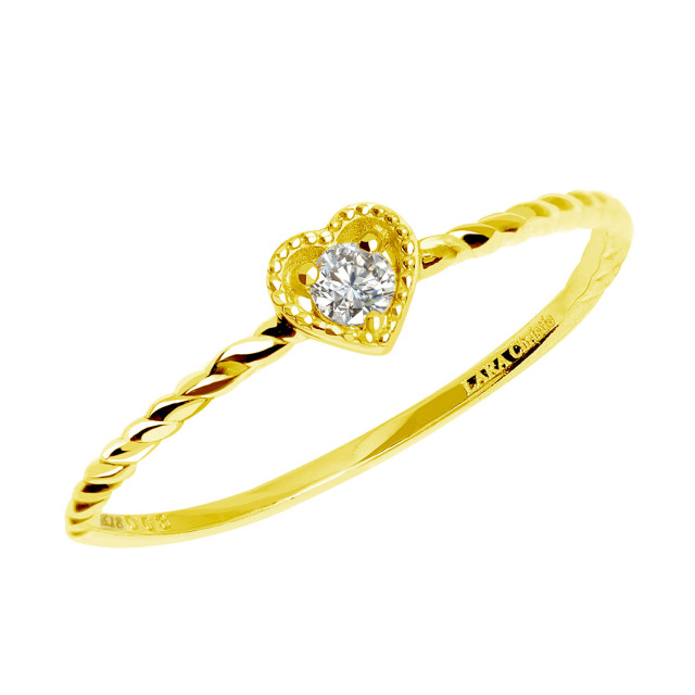 指輪 レディース 18金 ダイヤモンド ハート リング K18 ゴールド lr51