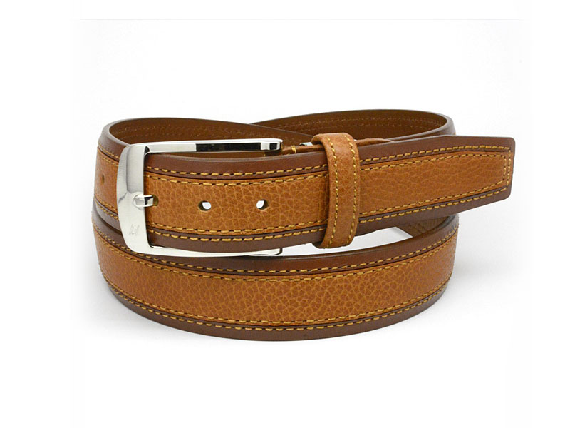 牛革 カジュアルベルト ロングサイズ115cm 35mm幅 ピン式 「ゴールド