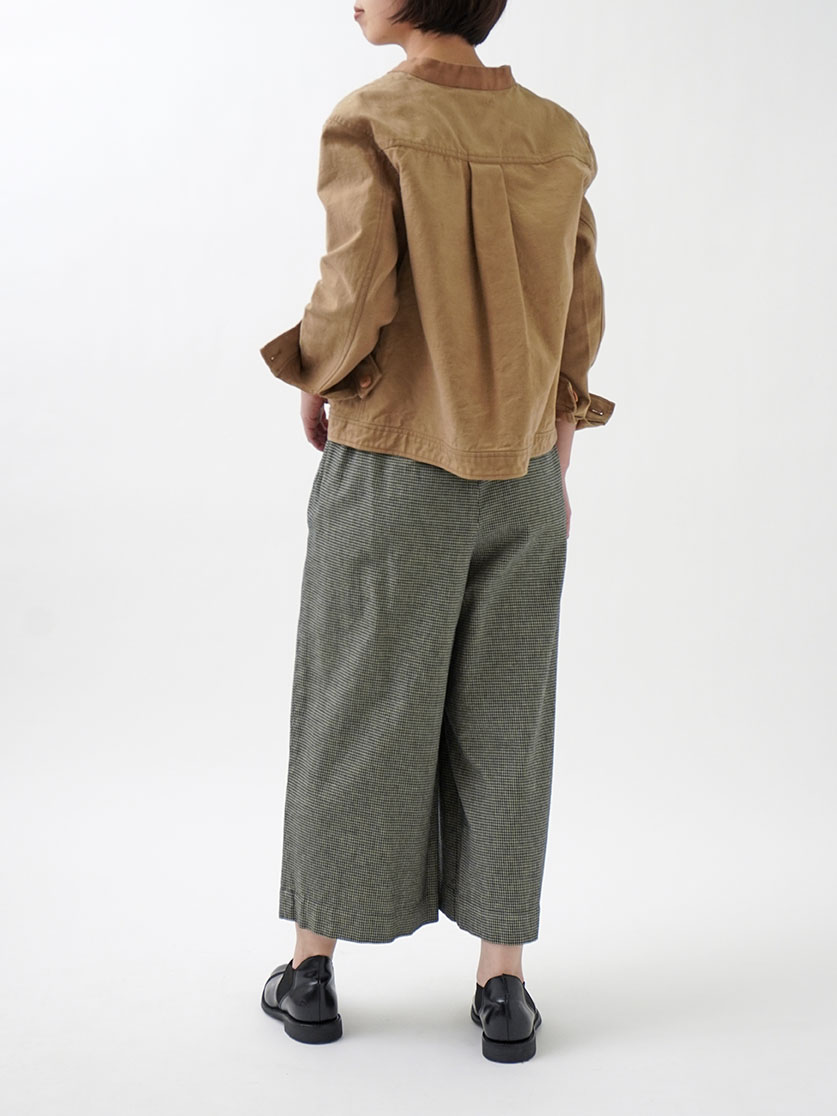 16／-インディゴ千鳥タックパンツ