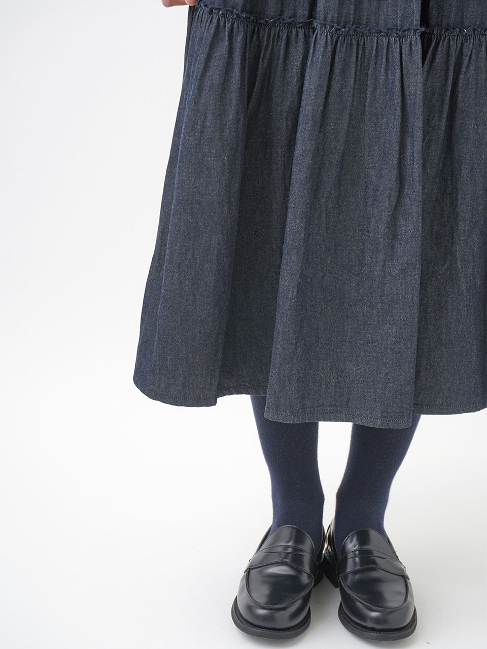 20／－ムラ糸ダンガリーティアードスカート