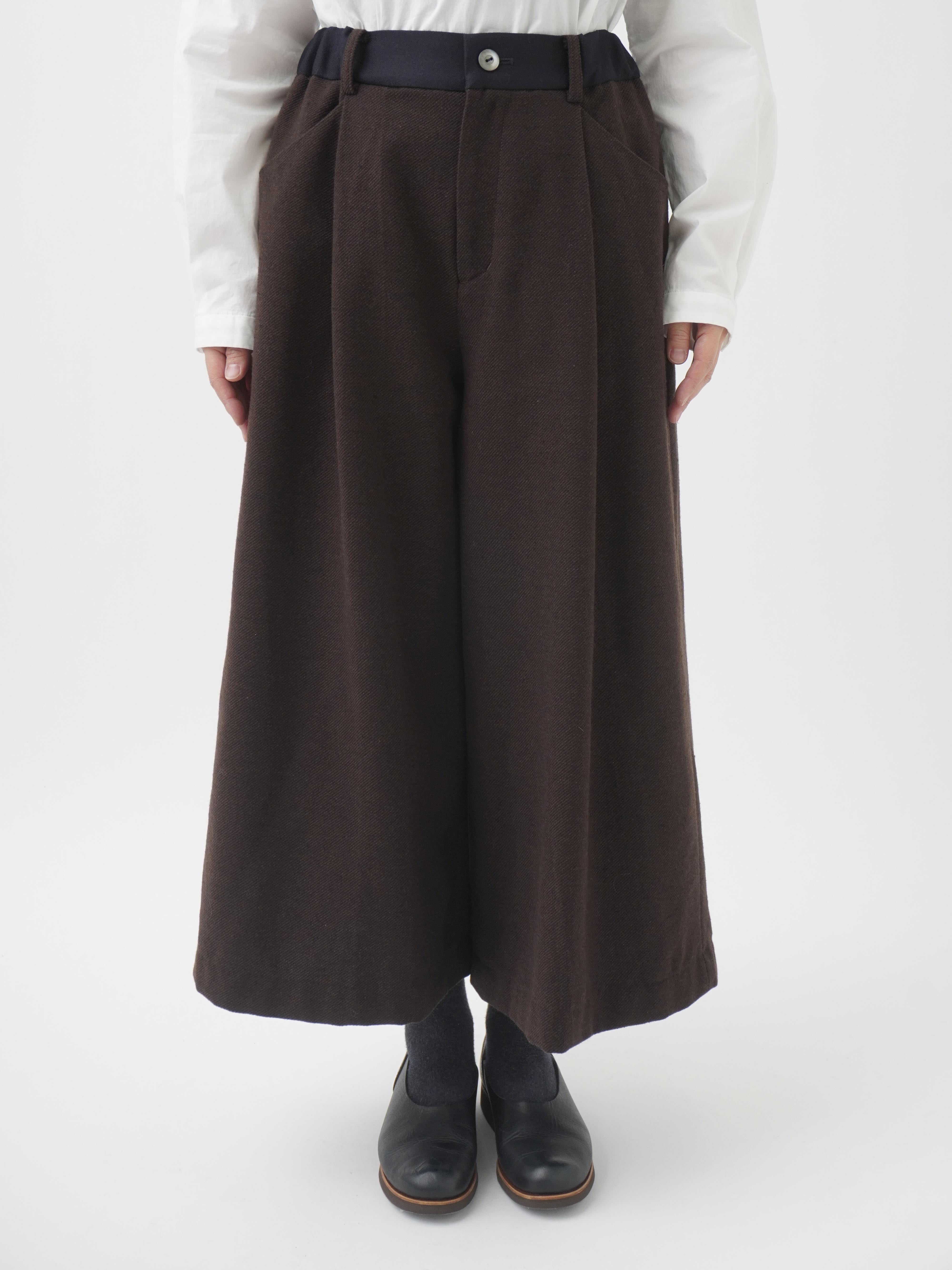 コットンウールカルゼ フレアパンツ