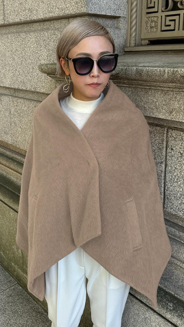 美品 Josephine ジョセフィーヌ コート モヘア チェック フォックス