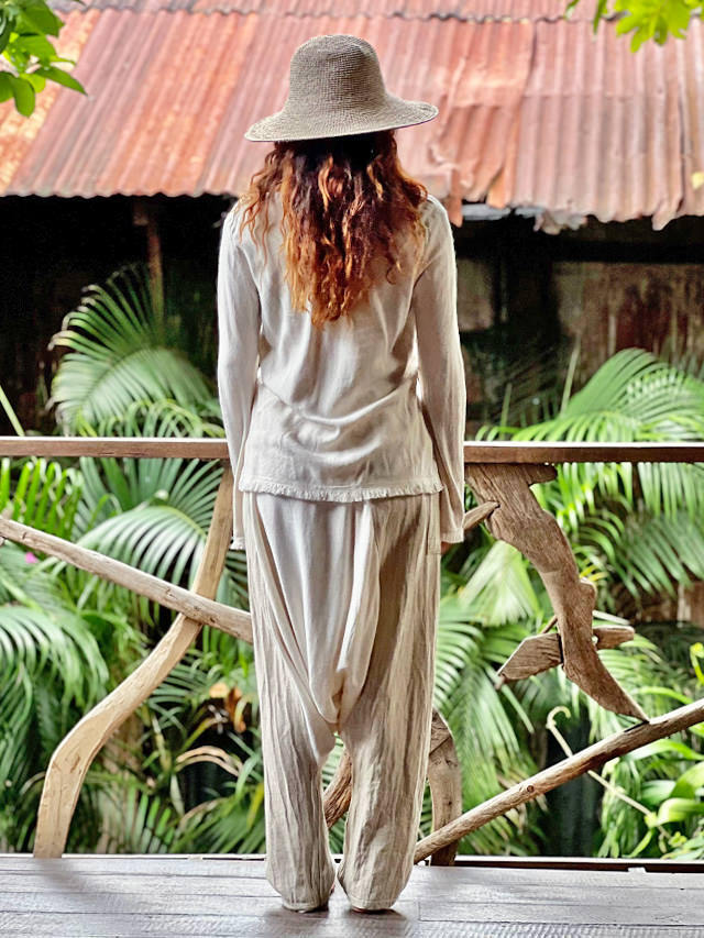 asana HEMP100% 厚手 サルエル タイパンツ・きなり【パヤカ オンライン