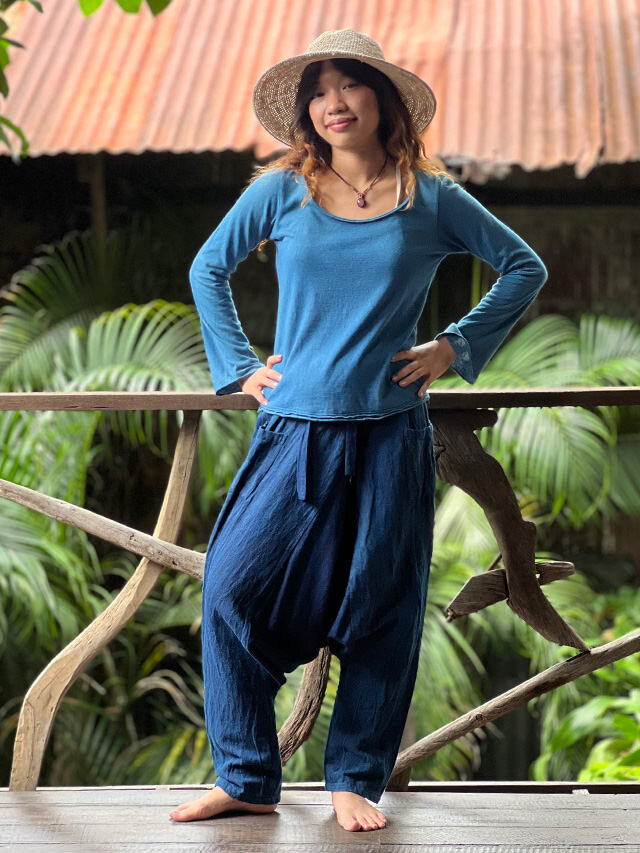 asana HEMP100% 厚手 厚手サルエル タイパンツ・草木染め【パヤカ