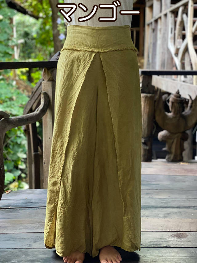 asana HEMP100% 巻きパンツ・草木染め【パヤカ オンラインショップ】