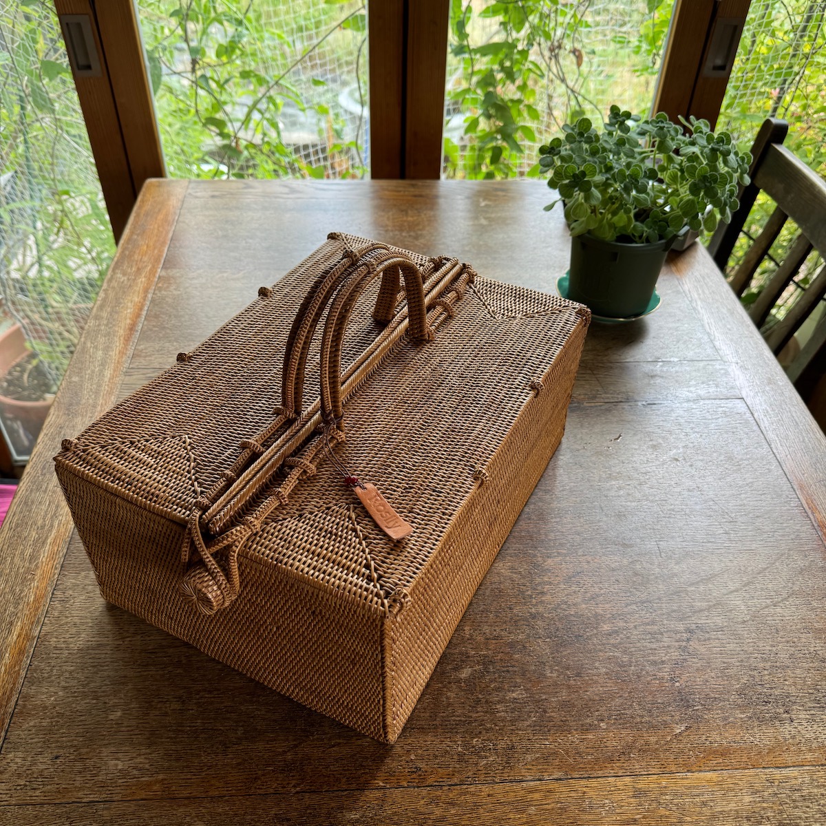 裁縫2点セット Lサイズ (PNC133) Rosily(ロージリー) バリ島 アタかご