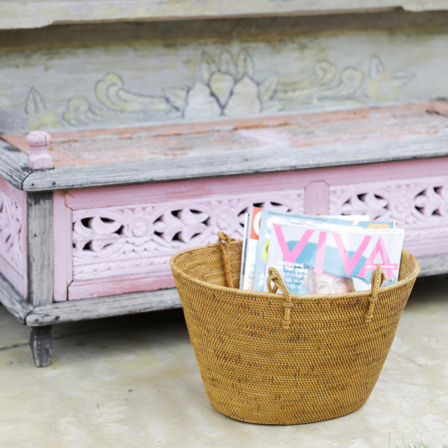 レトロ買物籠 Lサイズ (PNC147) Rosily(ロージリー) バリ島 アタ