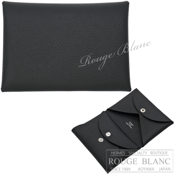 エルメス カルヴィ デュオ カードケース 名刺入れ コインケース 黒
