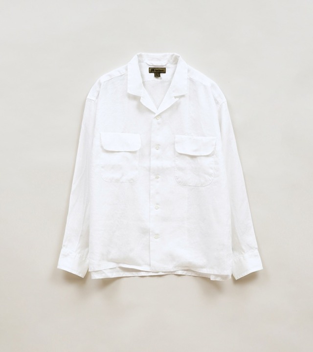 80510010201 Nigel Cabourn OPEN COLLAR SHIRT - HEMP ナイジェル