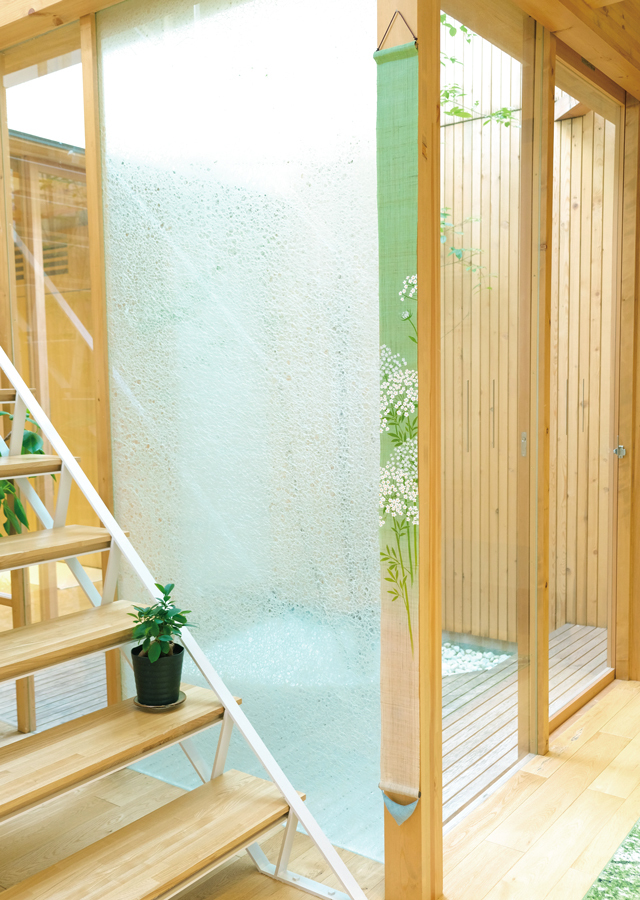 手染め麻細タペストリー「レースフラワー」 [京都洛柿庵オンライン