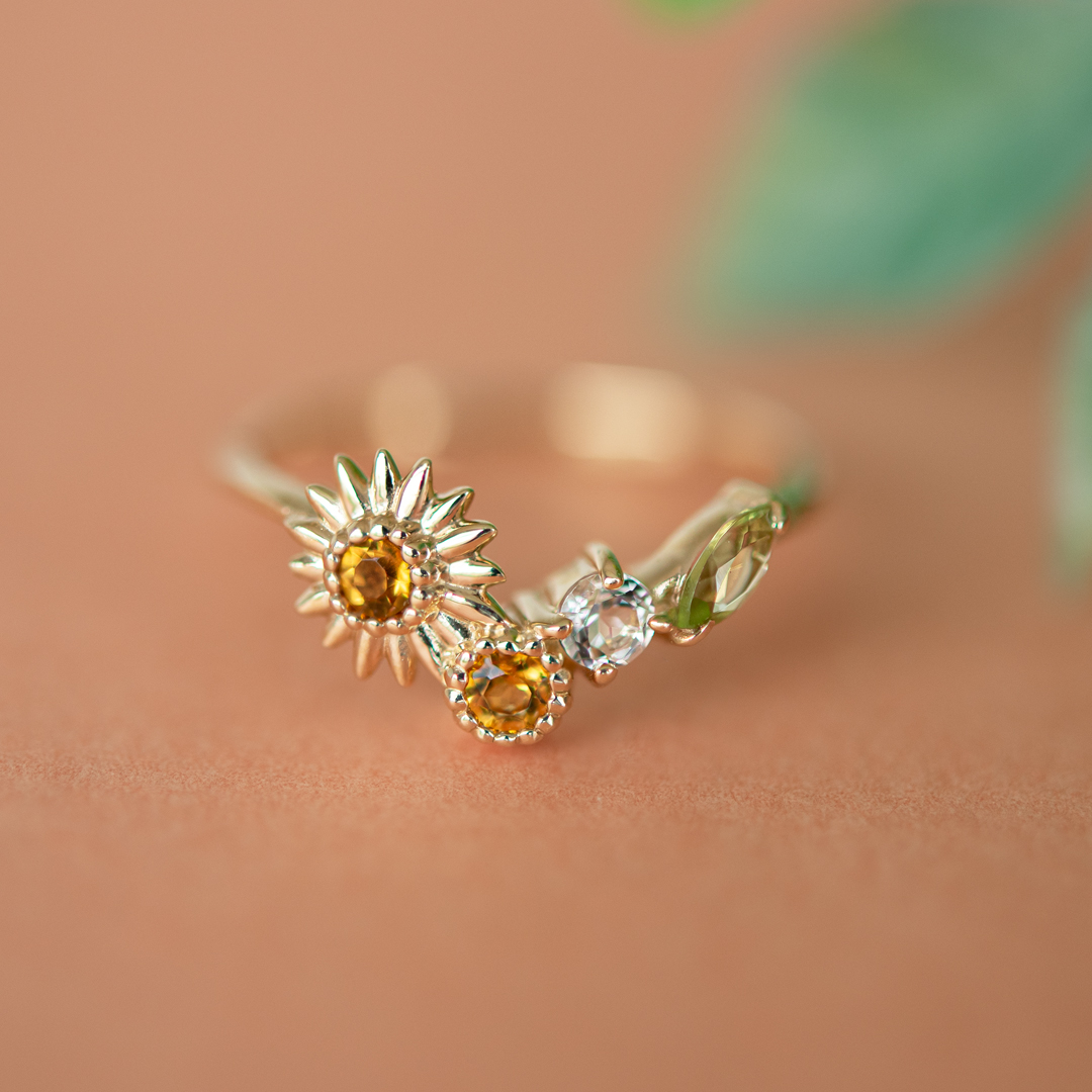 k10 華奢リング ペリドット ラウンド4ミリ 11号 ブルーオパールおまけ