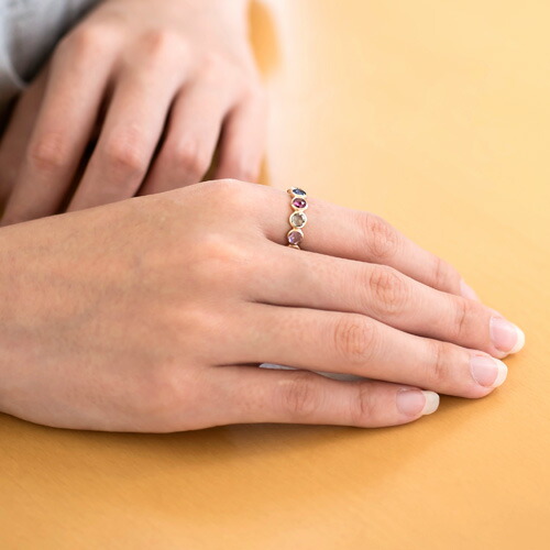 お守りアミュレット♪】リング K10イエローゴールド マルチカラー