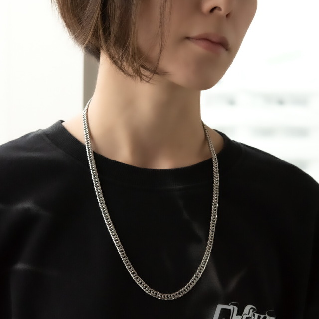 60cm6面ダブルキヘイチェーン】ネックレス ステンレススチール