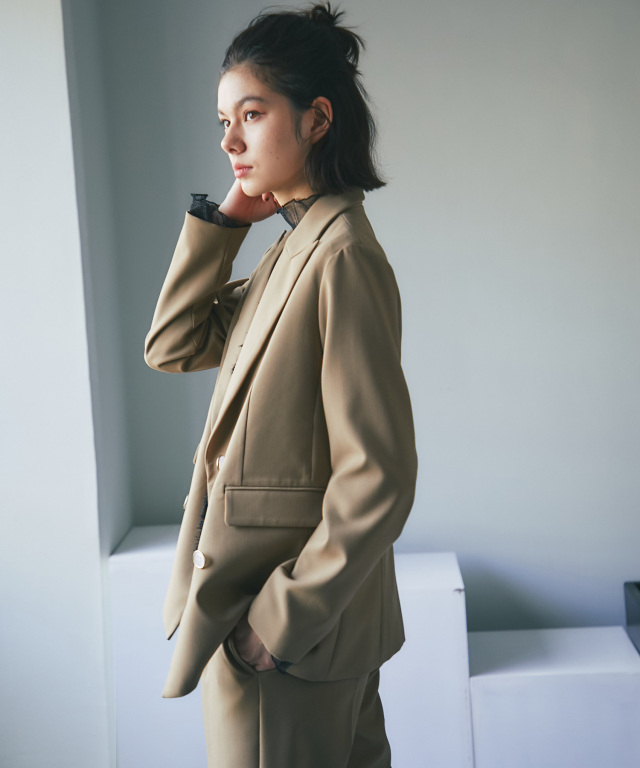 ダブルジャケット＆ワイドパンツスーツセット 【品番:so1-207103】