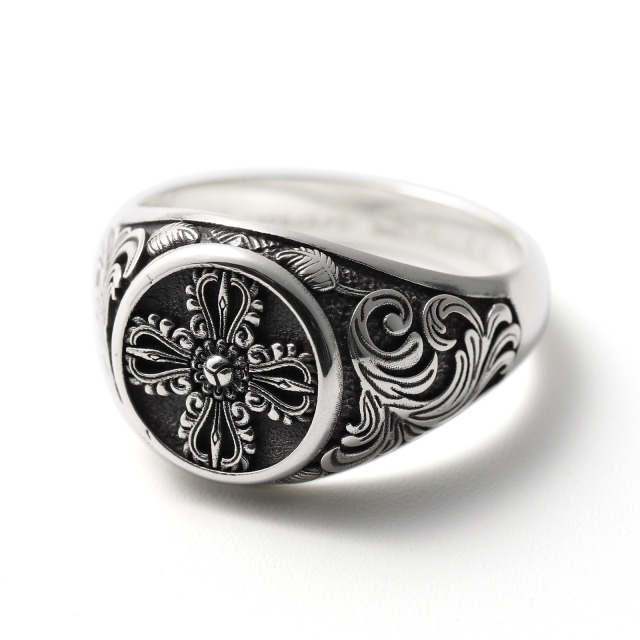 Suman Dhakhwa（スーマンダックワ） Narrow Dorje Carved Signet Ring