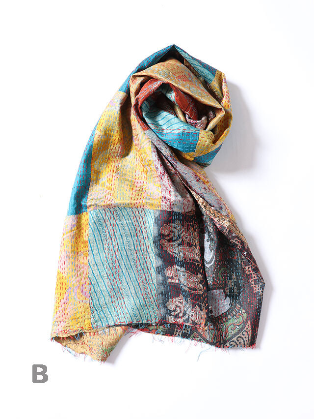 シルクカンタパッチワークストール TIGRE BROCANTE