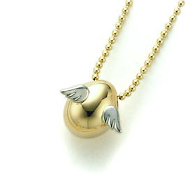 18金イエローゴールドネックレス ｜天使の卵 輝く天使の羽