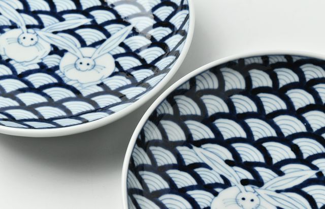 岩永 浩 青海波兎文6寸皿 ｜ 暮らしのうつわ花田 和食器 通販