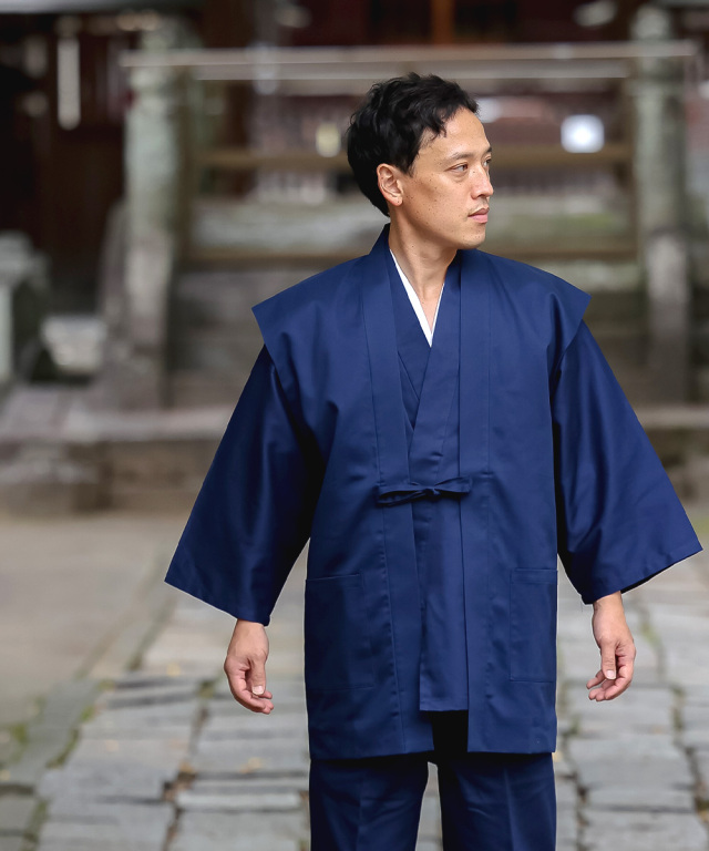 6091 綾織羽織 1番色紺【和粋庵】 | 作務衣・甚平通販 和粋庵